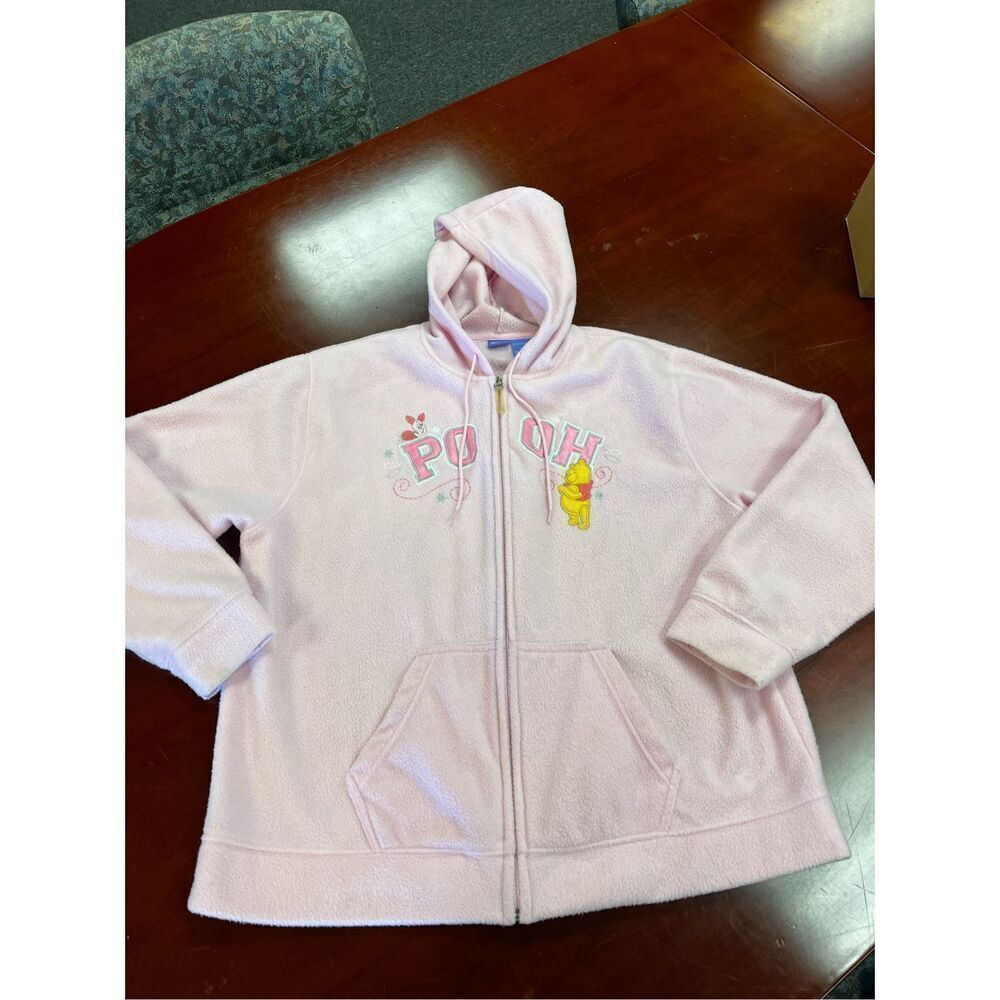 Disney Winnie the Pooh Pink Fleece Zip Up Hoodie sz XL